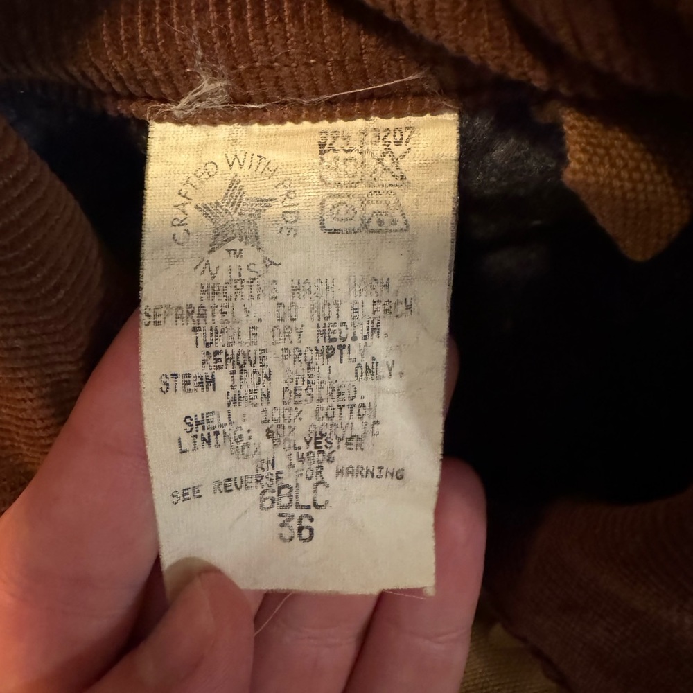 Vintage Carhartt Chore Coat with Corduroy Collar w/blanket lining - Picture 7 of 10